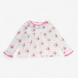 Long Sleeve White Top with Ballerina Fairy, Ruffle