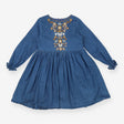 Denim Dress Long Sleeve Gold Embellishment