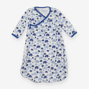 Sleep sack with arms blue elephants with balloons
