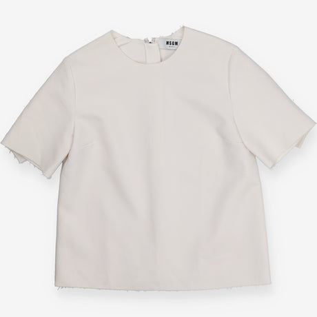 MSGM Off White Ruffle Sleeve Blouse