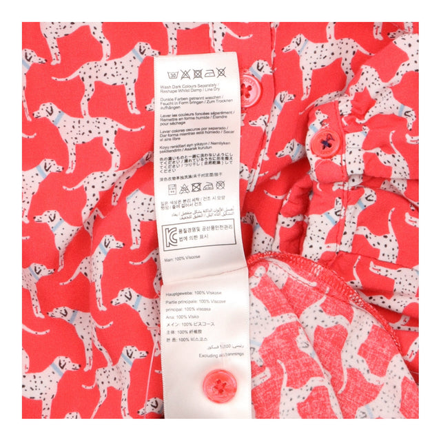 Shirt Long Sleeve Dog Print Red White