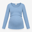 Slate Blue Ribbed Long Sleeve Maternity & Nursing 