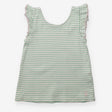Green striped t-shirt with frilly sleeves