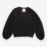Jumper Black Sheer Fine Knit V-Neck