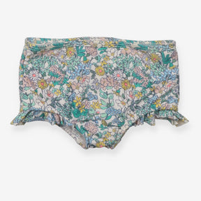 Bikini bottoms green floral frill leg