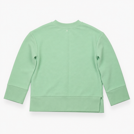 Mint Green Ribbed Long Sleeve Sweatshirt