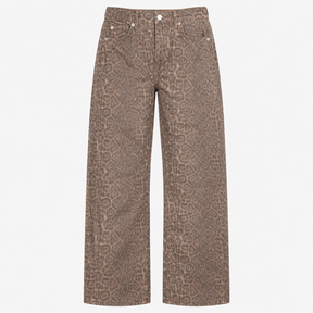 Jeans Leopard Print Straight Leg Regular