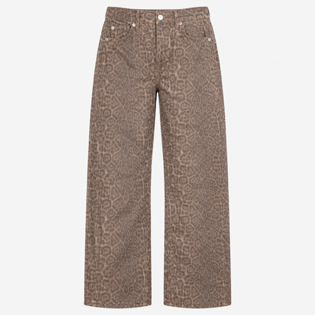 Jeans Leopard Print Straight Leg Regular