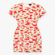 Pink Floral Pleated Mini Dress