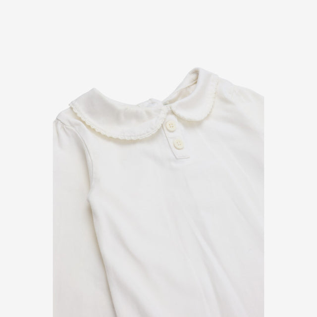 Bodysuit white collared Long sleeve