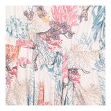 Multicolour Coral Botanical Print Belted Half Slee