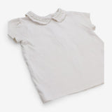 T-shirt Collared White with Daisy Detail