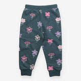 Joggers green with flowers
