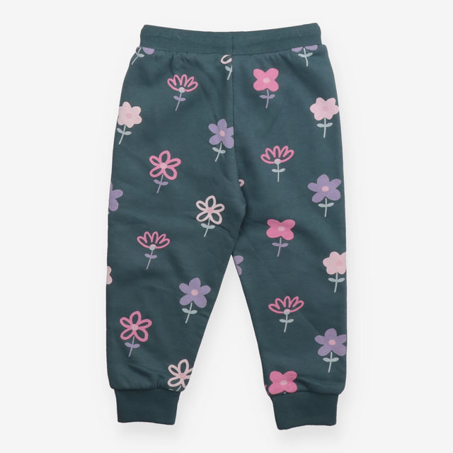 Joggers green with flowers