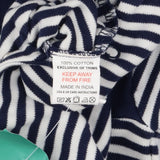 Sleepsuit navy blue white stripe Bebe