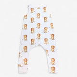 Romper Jersey White Happy Lion Print
