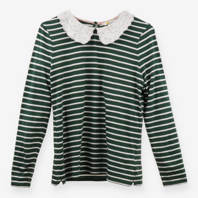Green & Ivory Stripe Long Sleeve Tee Lace Peter Pa