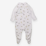 White collared animal sleepsuit