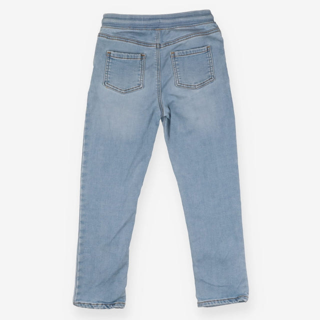 Pull on light wash jeans with glitter toggles
