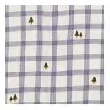 Sleepsuit white blue check trees collar