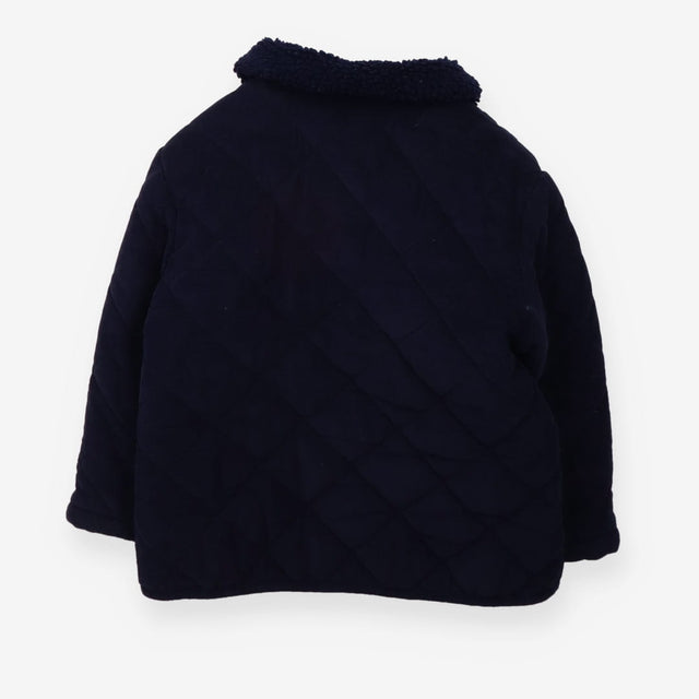 Coat navy quilted collared