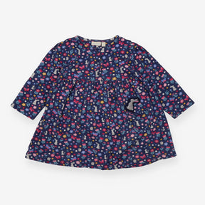 Dress Long Sleeved Navy Hedgehog, Mouse and Rabbit