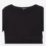 Midi Dress Black Stretch Jersey Maternity