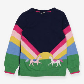 Sweater knit navy horses