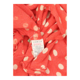 Cardigan Polka Dot Coral Red Cotton V-Neck Long Sl