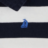 Rugby Shirt blue white stripe navy collar cuffs
