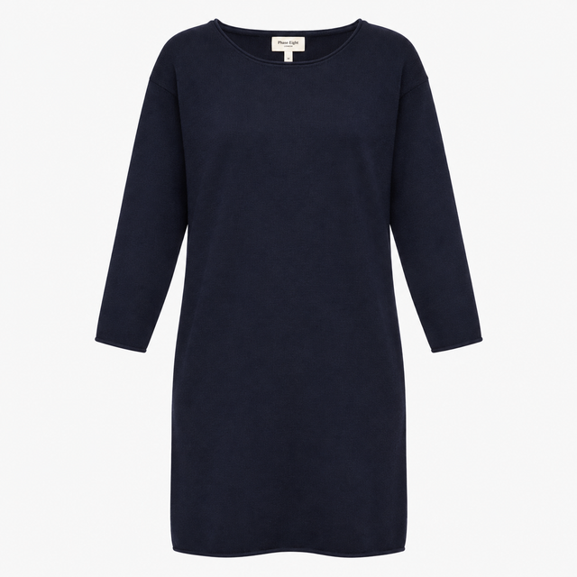 Jumper Dress Dark Navy Pure Wool Long Sleeve