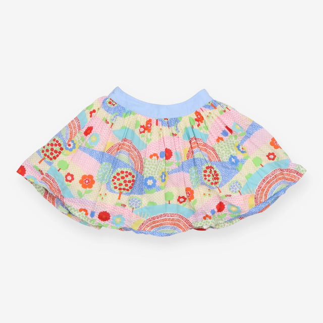Floral fields and rainbows skirt