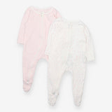 Sleepsuit long sleeve white with pink dots pink wh