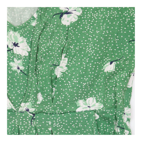 Green Floral Maternity Nursing Midi Dress with Poc