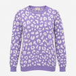Jumper Animal Spot Print Crew Neck Cotton Lilac