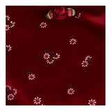 Dress in Velour Burgundy Red with Flowers