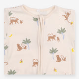 Sleepsuit zip cream monkey