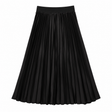 Maternity Skirt Black Pleated Midi Elastic Waist