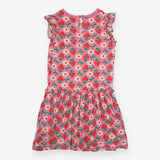 Dress Sleeveless Pink Strawberries and Flowers