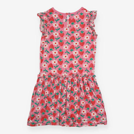 Dress Sleeveless Pink Strawberries and Flowers
