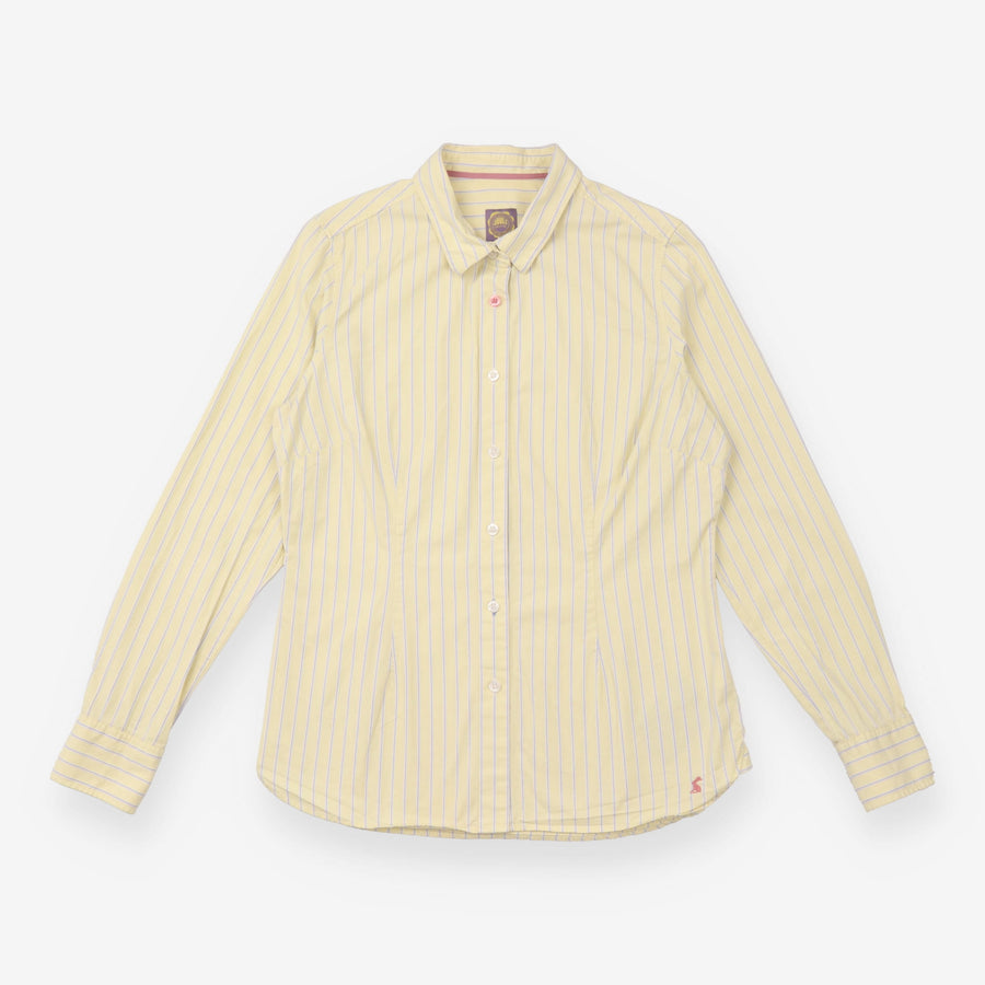 Joules Yellow Blue Striped Cotton Shirt Contrast B