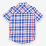 Shirt SS blue check red 