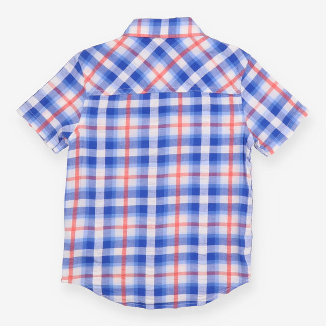 Shirt SS blue check red 