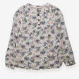 White blouse with navy and yellow floral