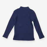 Confiture Blue Ribbed High Neck LS Top