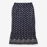 Printed Maxi Skirt Floral Paisley Navy Blue