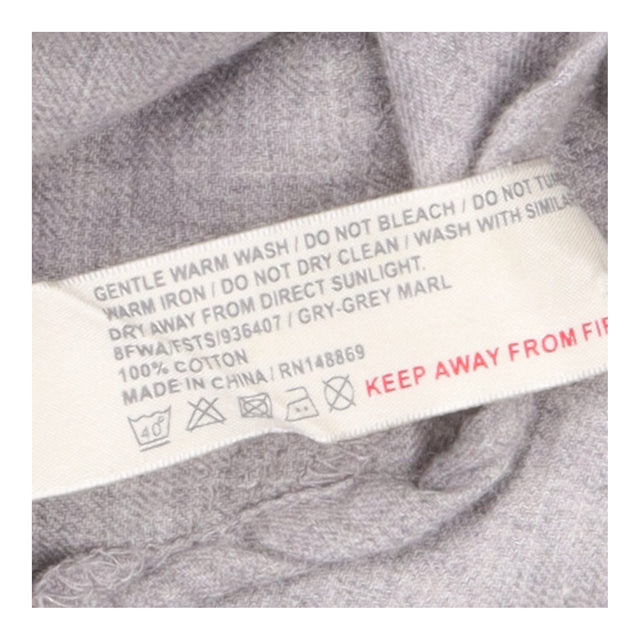 Cotton Shirt Grey Marl Long Sleeve Popover