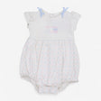 Shortie Romper White Blue & Pink Spots