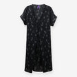 Maternity & Nursing Black Midi Dress with Grey Pat