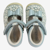 First Shoes Blue and White Floral T-bar